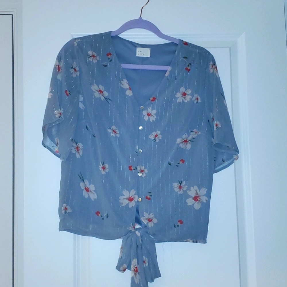 Vici blue flower shirt